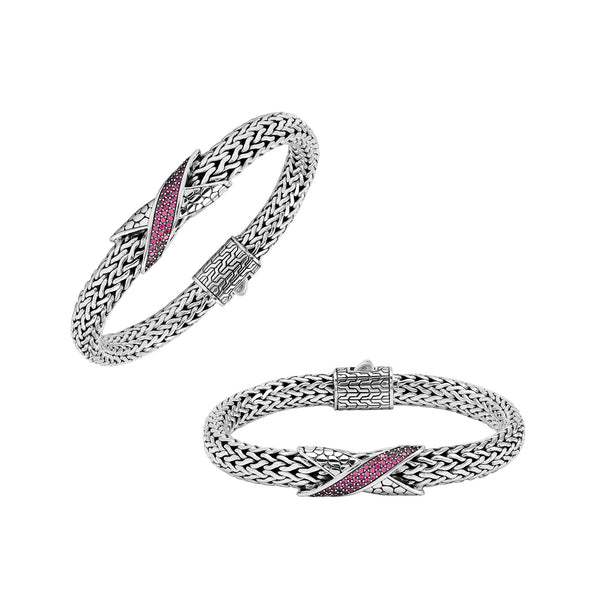 AB-1287-RB Sterling Silver Bracelet With Ruby Q.