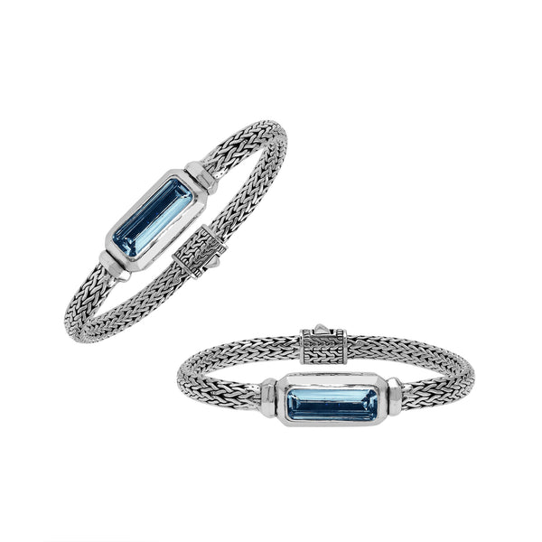 AB-1288-LBT Sterling Silver Bracelet With London Blue Topaz Q.