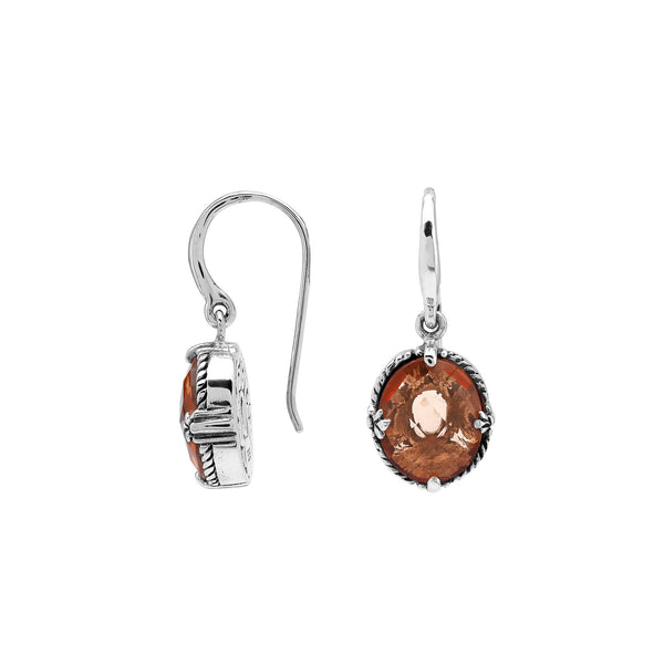 AE-8040-MO Sterling Silver Earring With Morganite