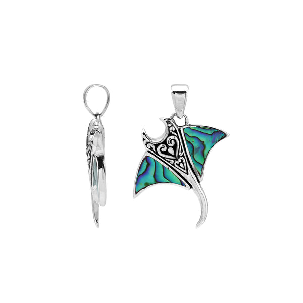 AP-1224-AB Sterling Silver Pendant with Abalone Shell