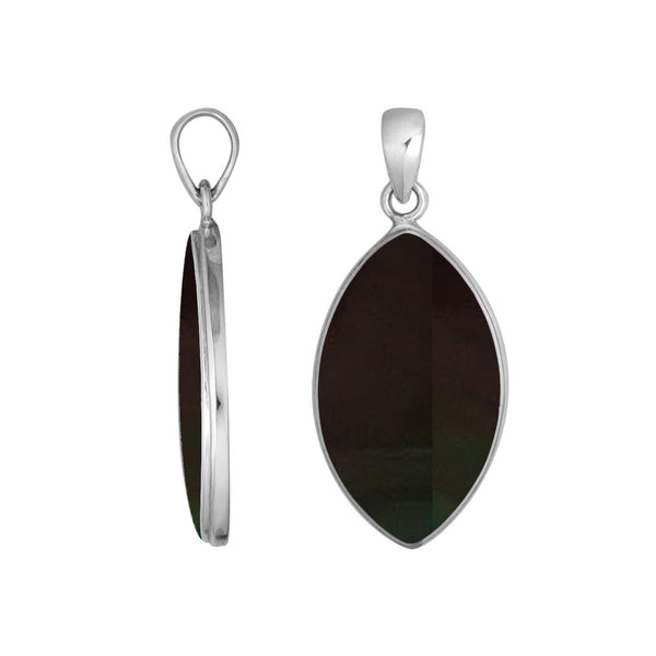 AP-6236-SHB Sterling Silver Pendant With Black Shell