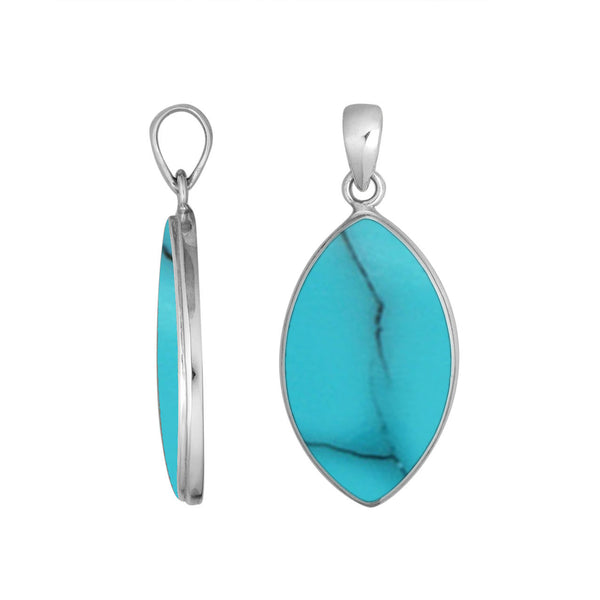 AP-6236-TQ Sterling Silver Pendant With Turquoise Shell