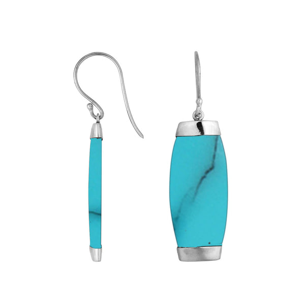 SE-2207-TQ Sterling Silver Earring With Turquoise Shell