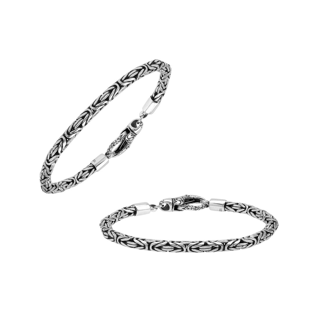 AB-1000-S-4MM Byzantine Style Sterling Silver Bracelet With Lobster Jewelry Bali Designs Inc 7 