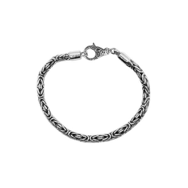 AB-1000-S-6MM Byzantine Style Sterling Silver Bracelet With Lobster Jewelry Bali Designs Inc 7 