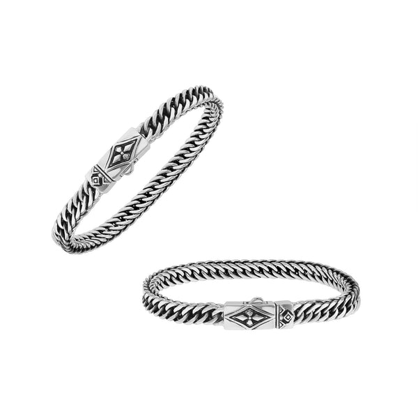 AB-1181-S-7 Sterling Silver Bracelet With Plain Silver Jewelry Bali Designs Inc 