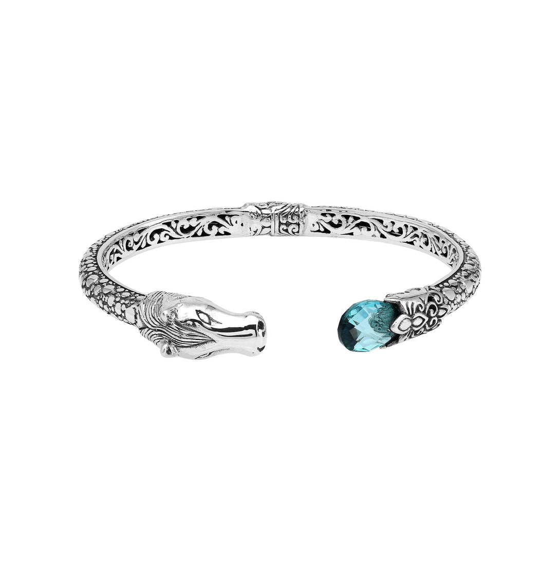 AB-1244-BT Sterling Silver Bangle With Gemstone Jewelry Bali Designs Inc 