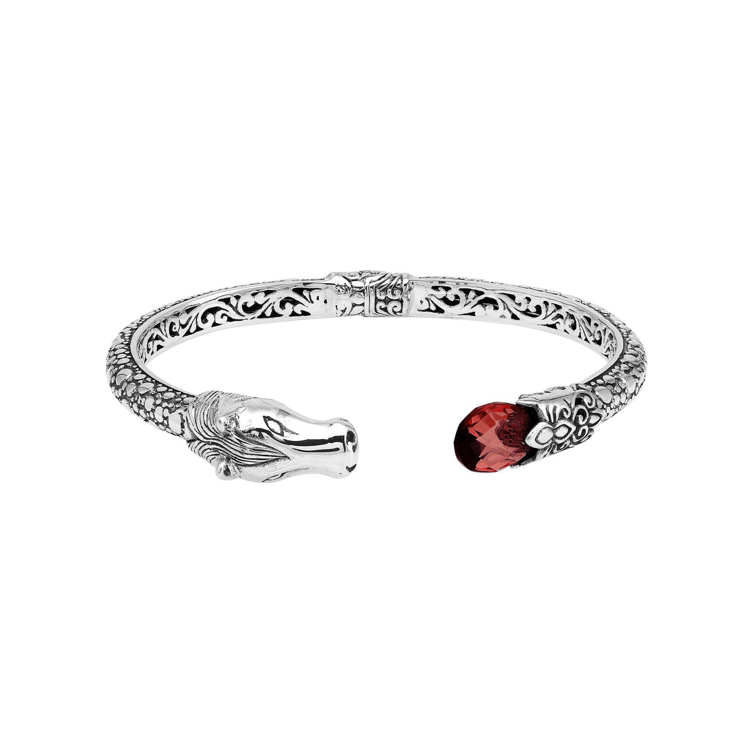 AB-1244-GA Sterling Silver Bangle With Gemstone Jewelry Bali Designs Inc 