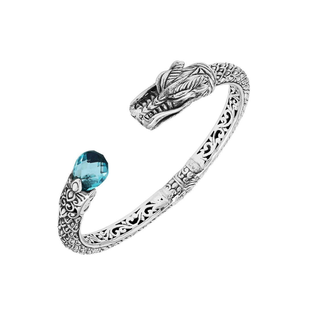 AB-1245-BT Sterling Silver Bangle With Gemstone Jewelry Bali Designs Inc 