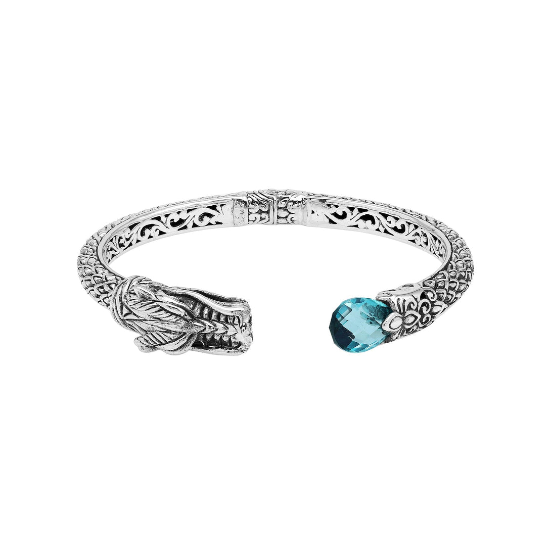 AB-1245-BT Sterling Silver Bangle With Gemstone Jewelry Bali Designs Inc 