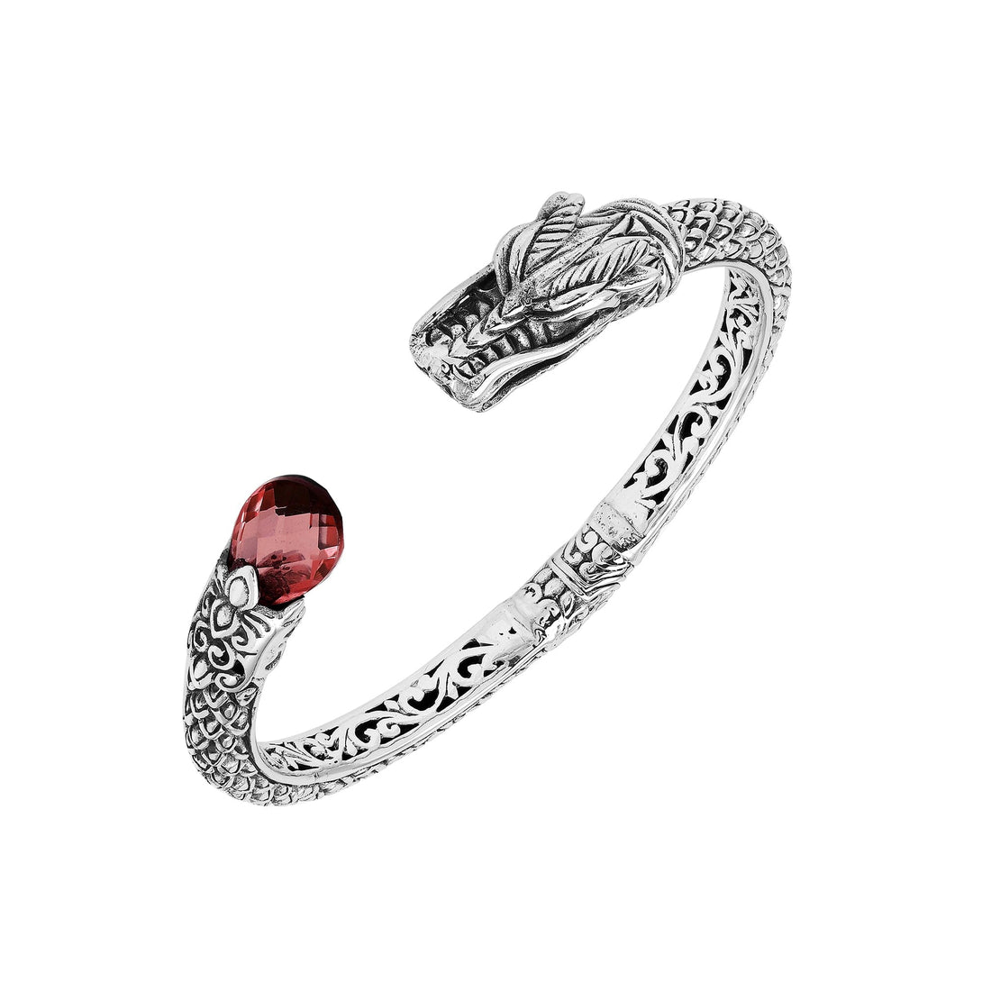 AB-1245-GA Sterling Silver Bangle With Gemstone Jewelry Bali Designs Inc 