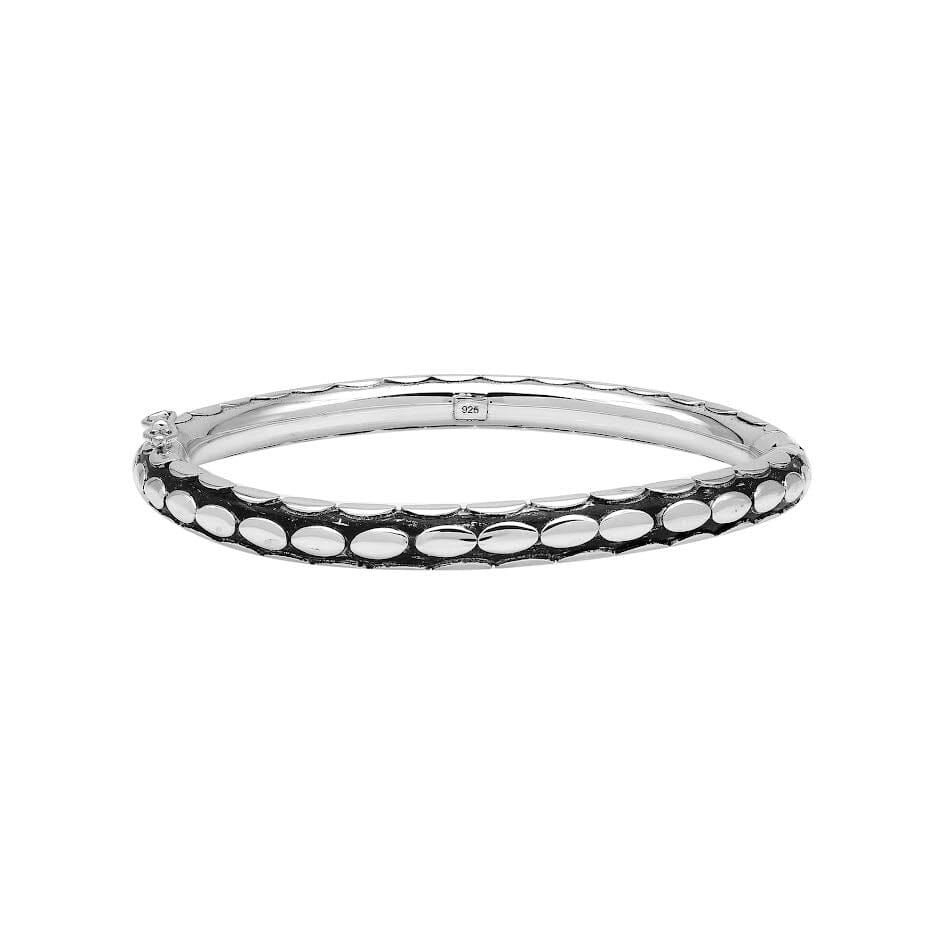 AB-1258-S Sterling Silver Bangle With Plain Silver Jewelry Bali Designs Inc 