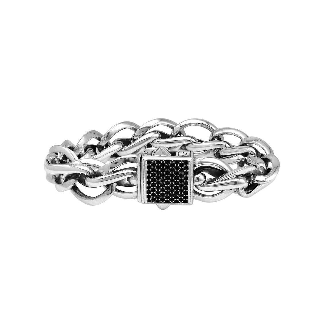 AB-1269-CZB Sterling Silver Bracelet With Black Cubic Zirconia Jewelry Bali Designs Inc 