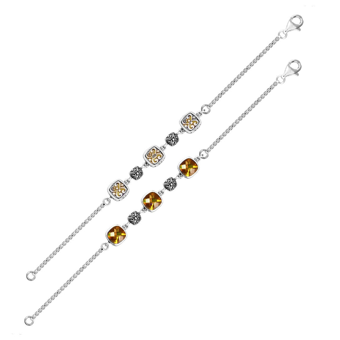 AB-9007-CT Sterling Silver Bracelet With Citrine Q. Jewelry Bali Designs Inc 