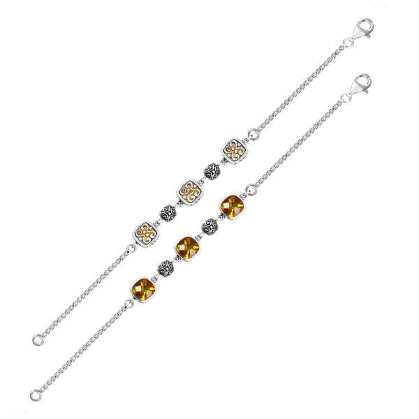 AB-9007-CT Sterling Silver Bracelet With Citrine Q. Jewelry Bali Designs Inc 