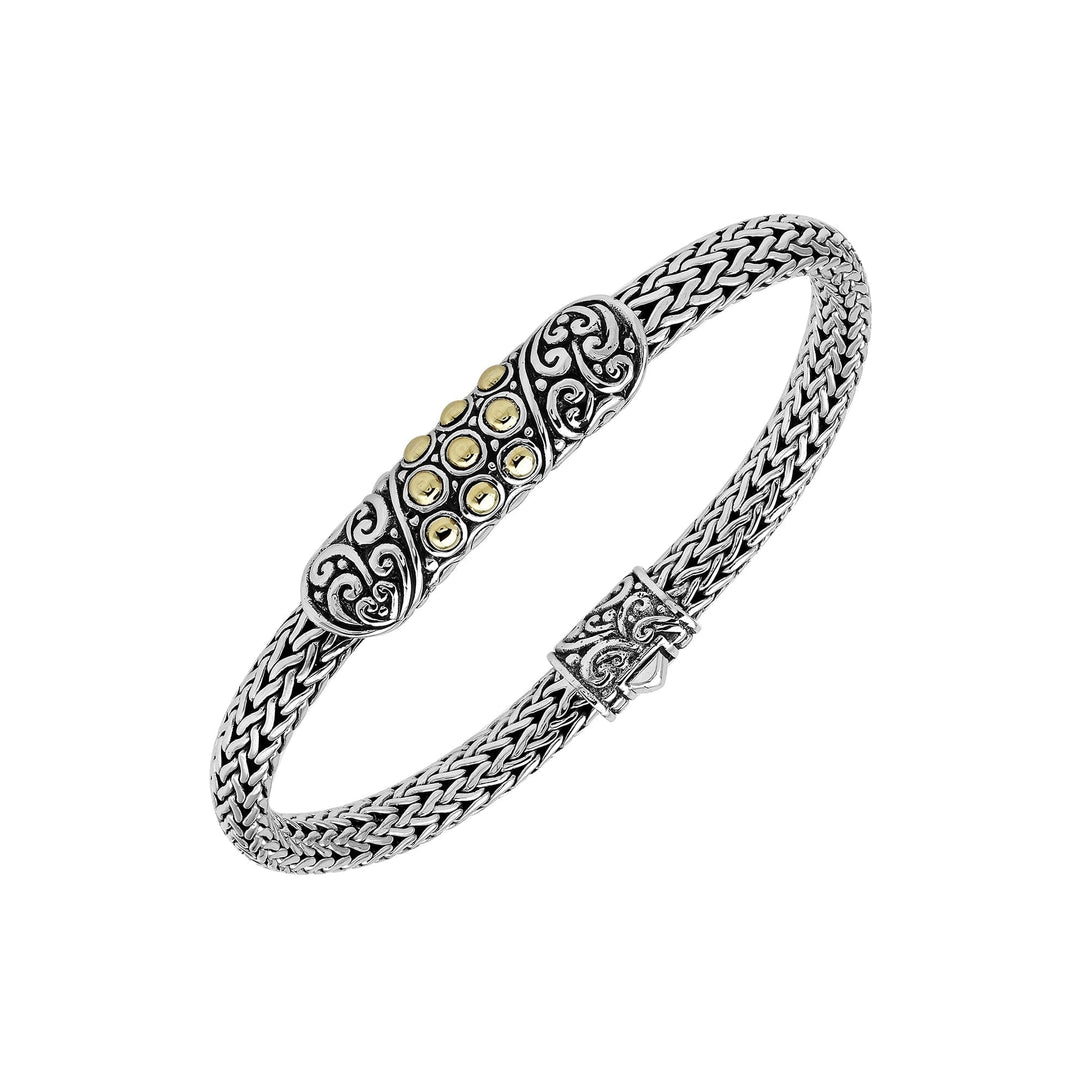 ABG-1164-S-7" Sterling Silver Bracelet With 18K Gold Jewelry Bali Designs Inc 