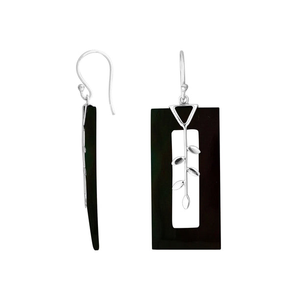 AE-1163-SHB Sterling Silver Earring With Black Shell Jewelry Bali Designs Inc 