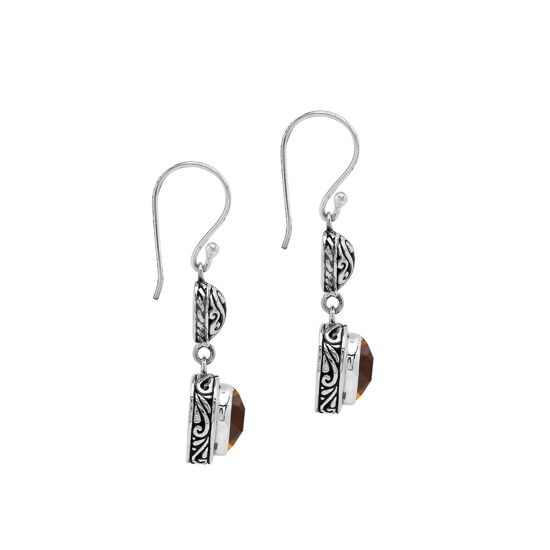 AE-1204-CT Sterling Silver Earring With Citrine Q. Jewelry Bali Designs Inc 