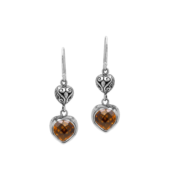 AE-1204-CT Sterling Silver Earring With Citrine Q. Jewelry Bali Designs Inc 