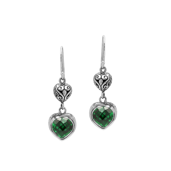 AE-1204-GQ Sterling Silver Earring With Green Quartz Jewelry Bali Designs Inc 