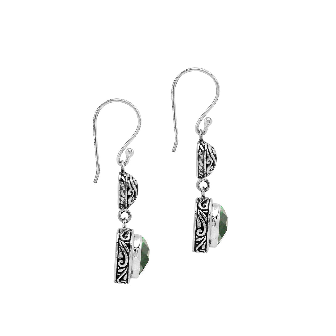 AE-1204-GQ Sterling Silver Earring With Green Quartz Jewelry Bali Designs Inc 