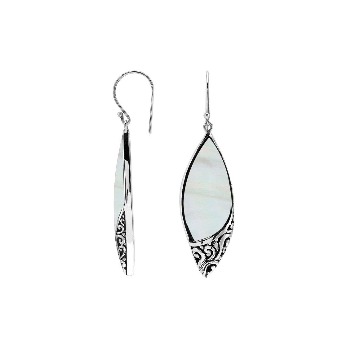 AE-1206-MOP Sterling Silver Earring With Mother Of Pearl Jewelry Bali Designs Inc 