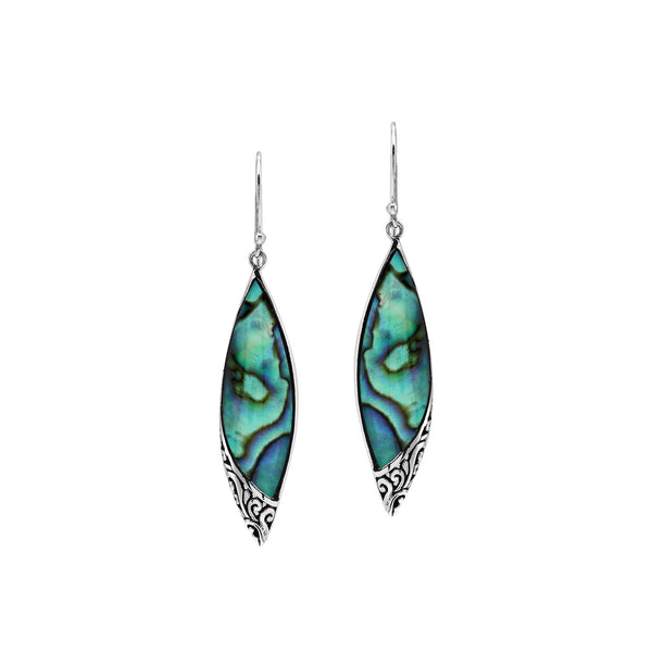 AE-1208-AB Sterling Silver Earring With Abalone Shell Jewelry Bali Designs Inc 