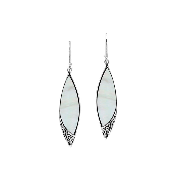 AE-1208-MOP Sterling Silver Earring With Mother Of Pearl Jewelry Bali Designs Inc 