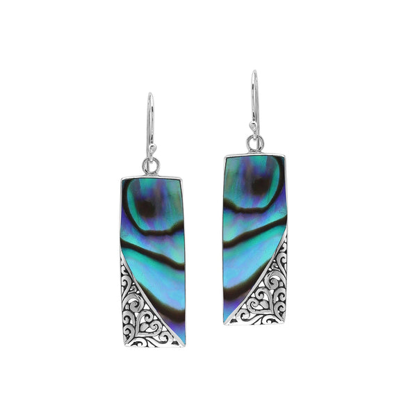 AE-1209-AB Sterling Silver Earring With Abalone Shell Jewelry Bali Designs Inc 