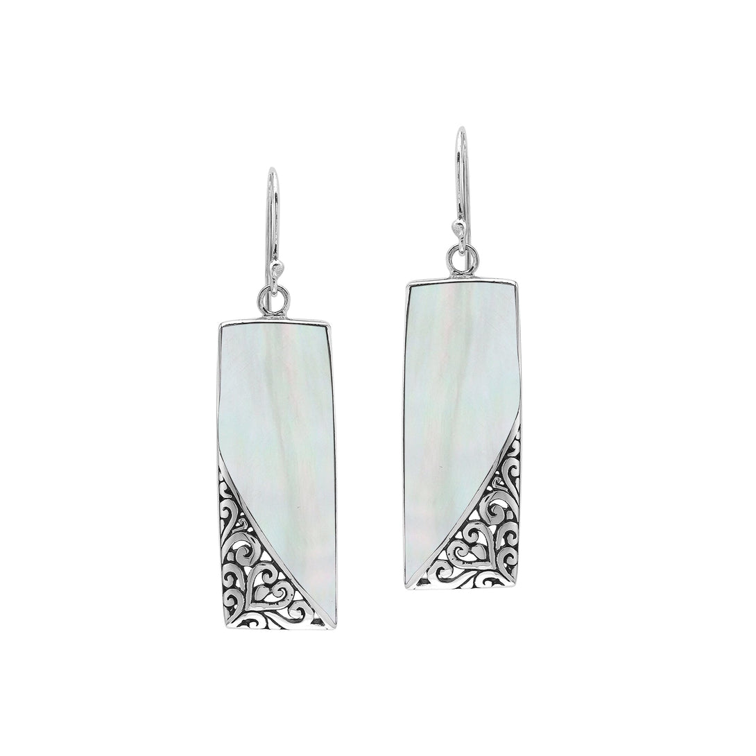 AE-1209-MOP Sterling Silver Earring With Mother Of Pearl Jewelry Bali Designs Inc 