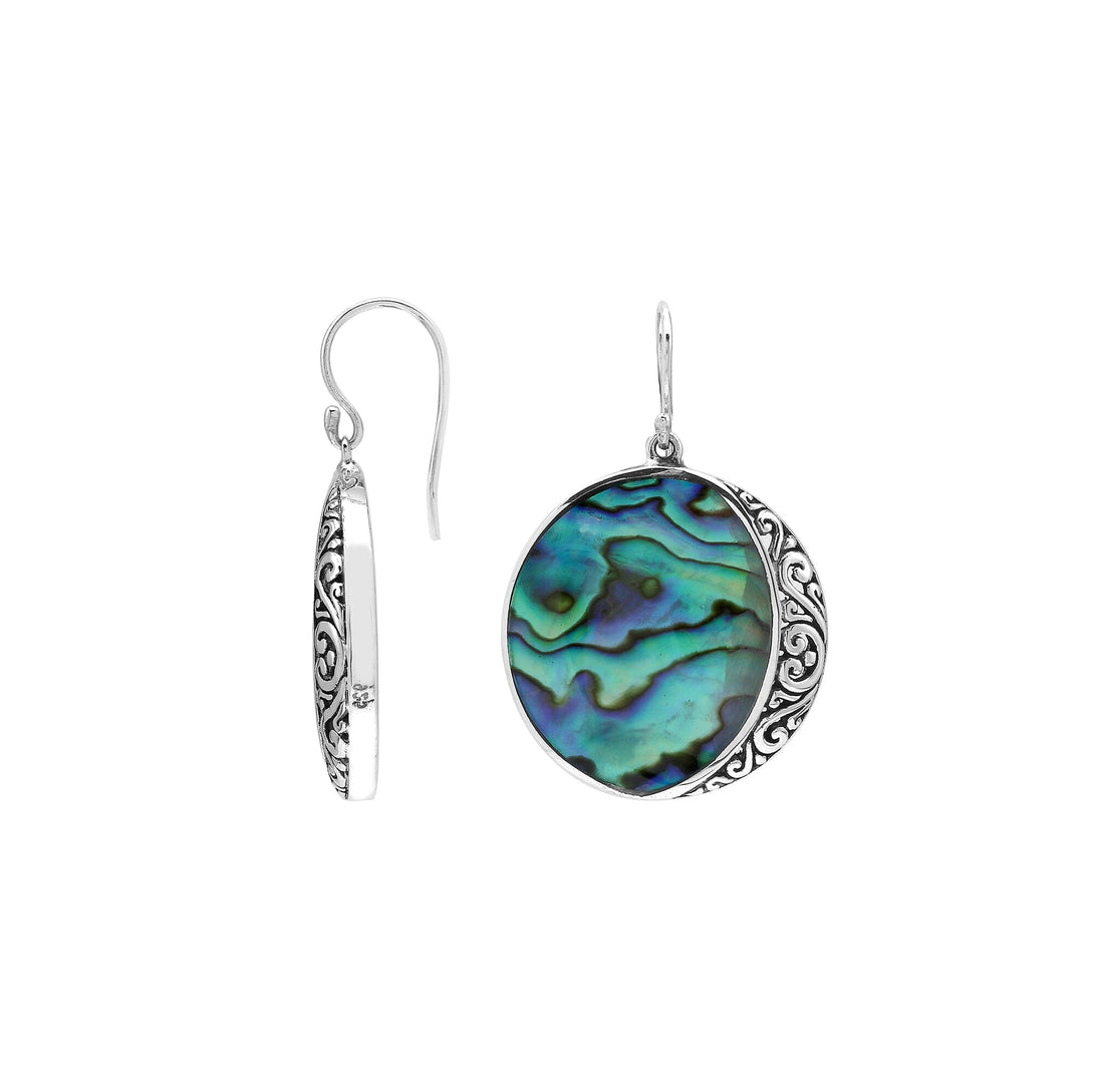 AE-1210-AB Sterling Silver Earring With Abalone Shell Jewelry Bali Designs Inc 