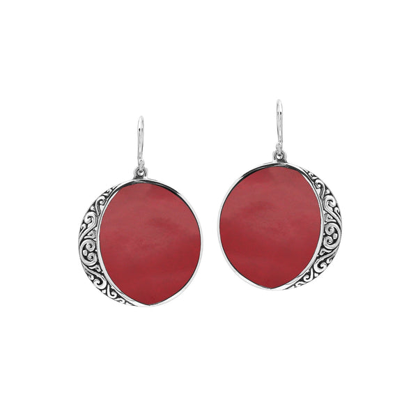 AE-1210-CR Sterling Silver Earring With Coral Jewelry Bali Designs Inc 