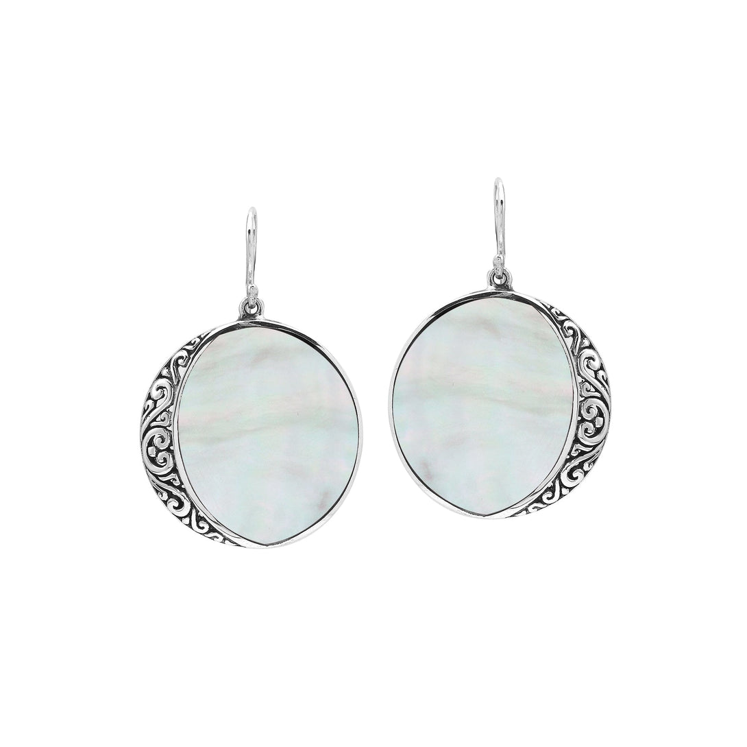 AE-1210-MOP Sterling Silver Earring With Mother Of Pearl Jewelry Bali Designs Inc 