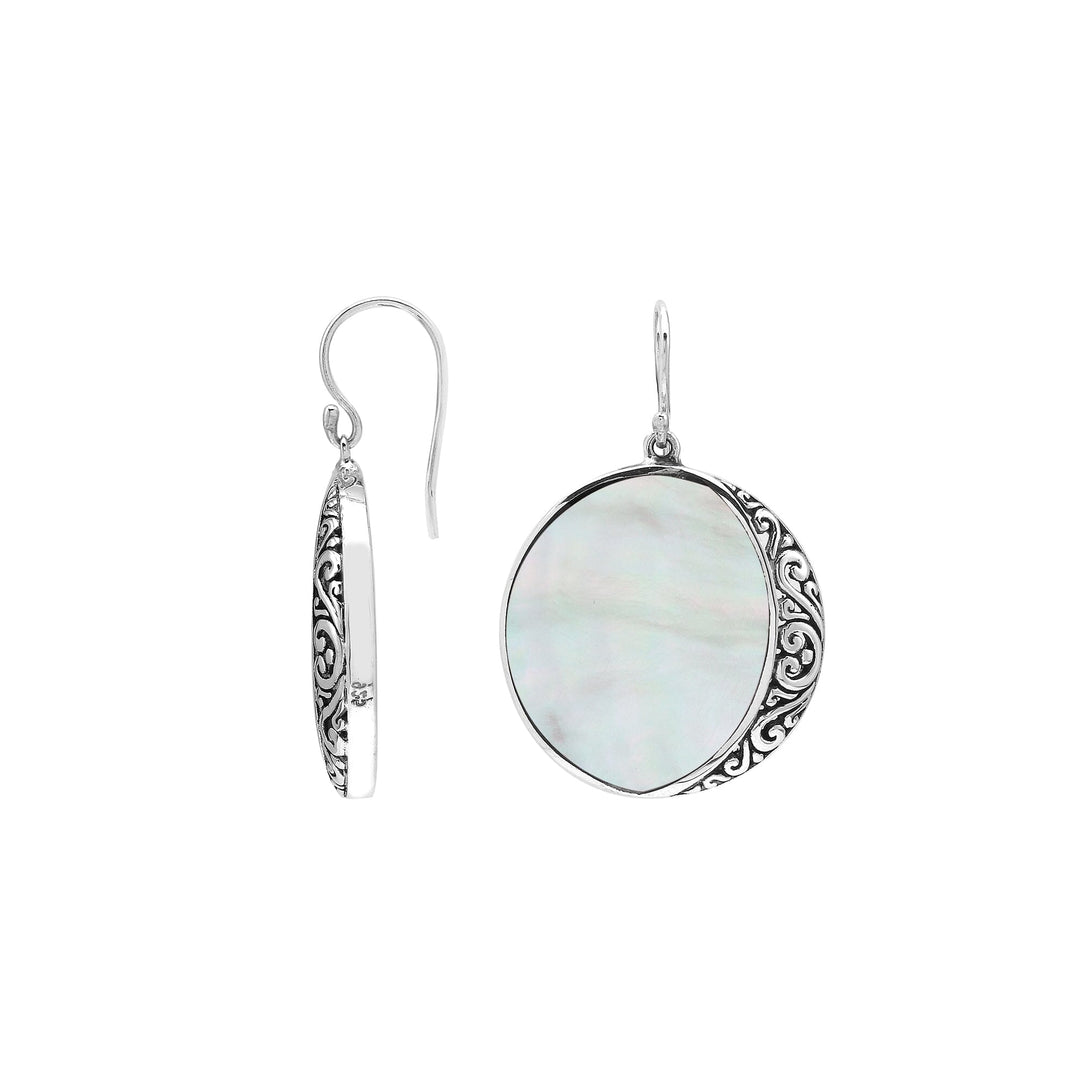 AE-1210-MOP Sterling Silver Earring With Mother Of Pearl Jewelry Bali Designs Inc 