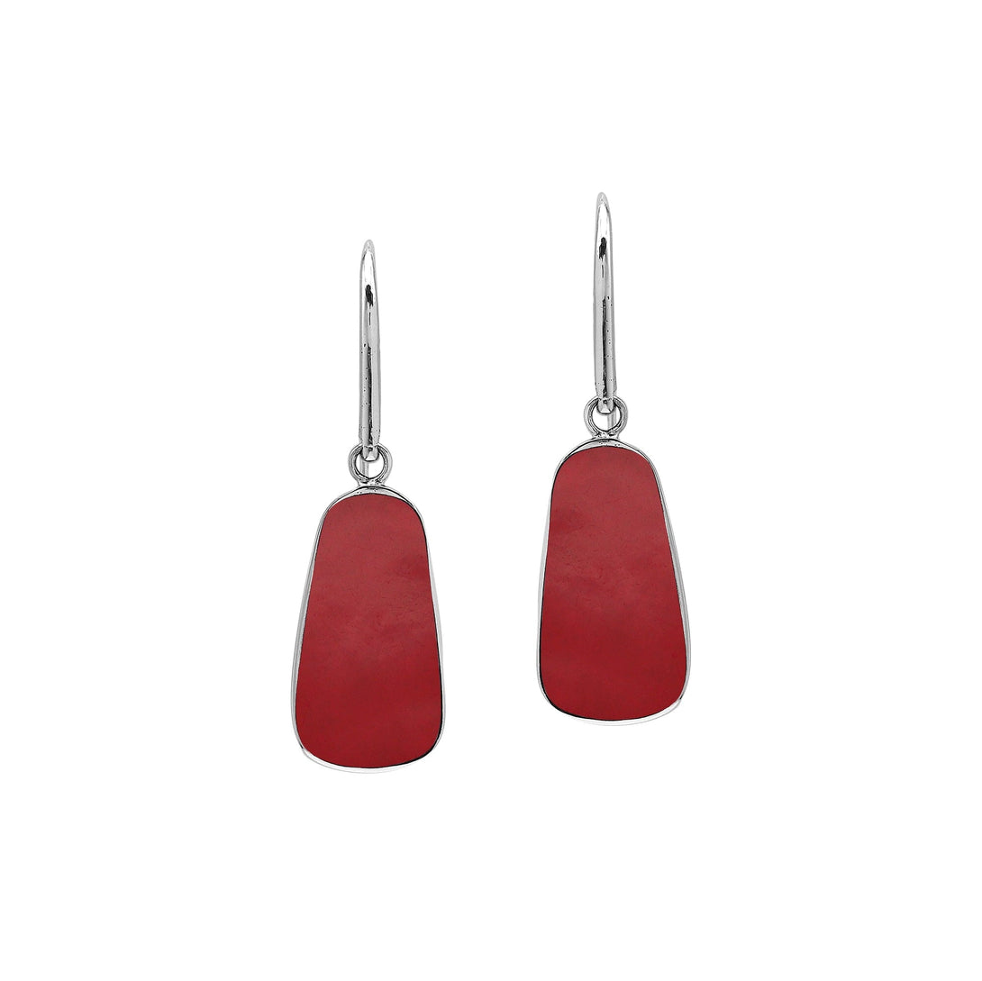 AE-1211-CR Sterling Silver Earring With Coral Jewelry Bali Designs Inc 