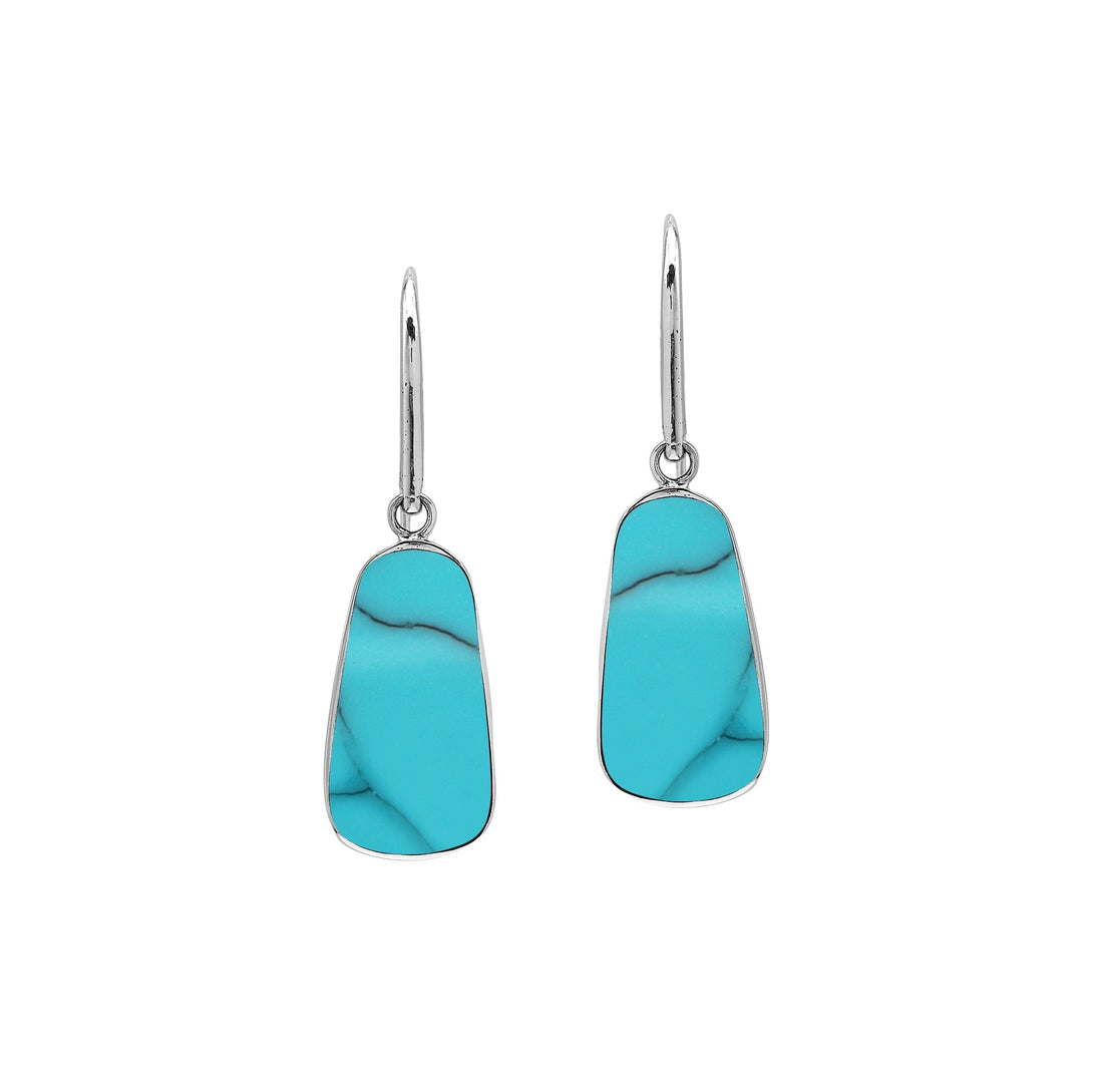 AE-1211-TQ Sterling Silver Earring With Turquoise Shell Jewelry Bali Designs Inc 