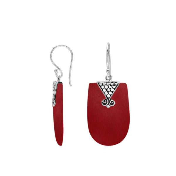 AE-1215-CR Sterling Silver Earring With Coral Jewelry Bali Designs Inc 