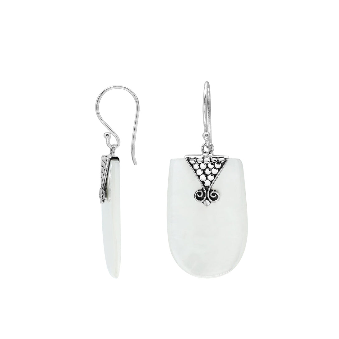 AE-1215-MOP Sterling Silver Earring With Mother Of Pearl Jewelry Bali Designs Inc 