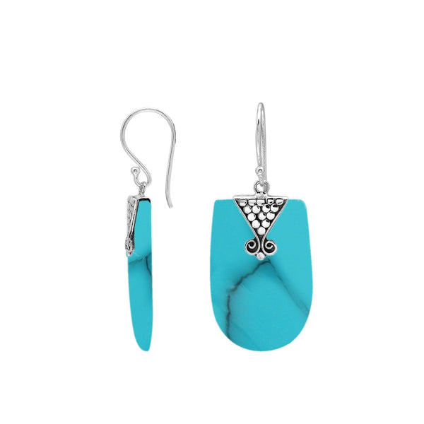 AE-1215-TQ Sterling Silver Earring With Turquoise Shell Jewelry Bali Designs Inc 