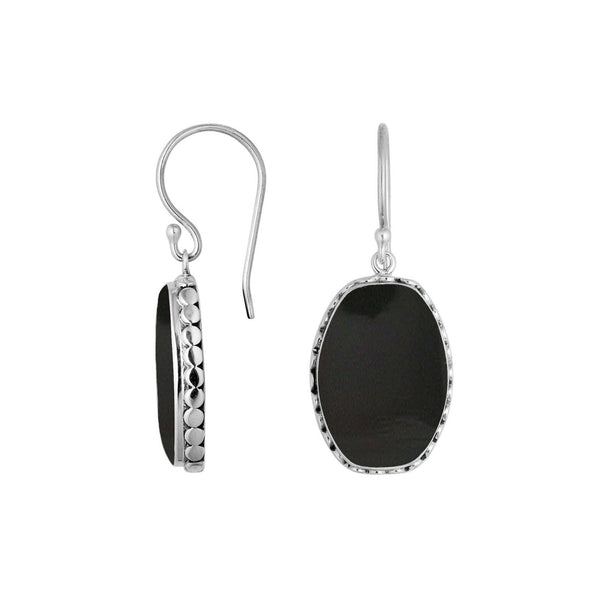 AE-6214-SHB Sterling Silver Earring With Black Shell Jewelry Bali Designs Inc 