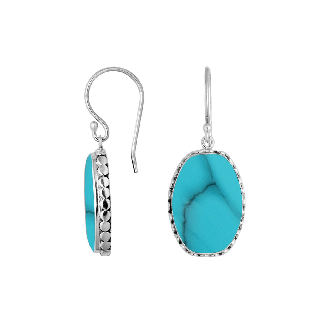 AE-6214-TQ Sterling Silver Earring With Turquoise Shell Jewelry Bali Designs Inc 