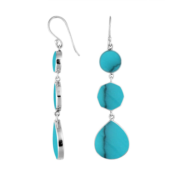 AE-6248-TQ Sterling Silver Earring With Turquoise Shell Jewelry Bali Designs Inc 