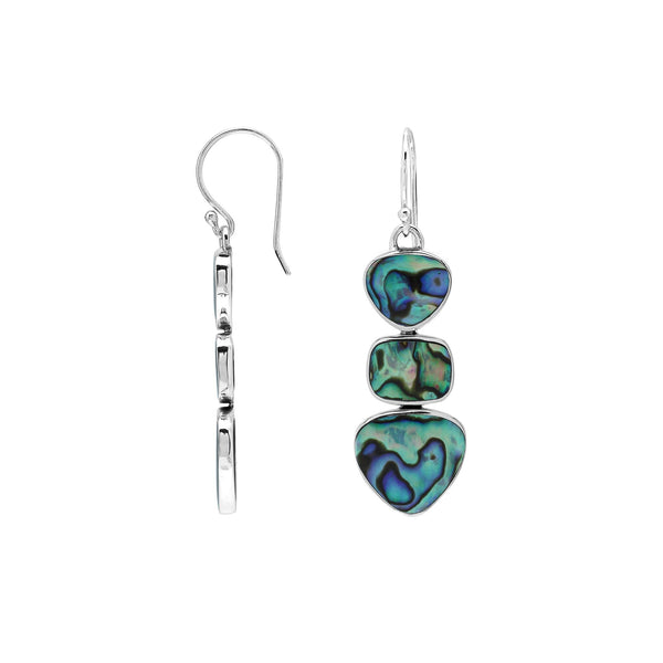 AE-6346-AB Sterling Silver Earring With Abalone Shell Jewelry Bali Designs Inc 