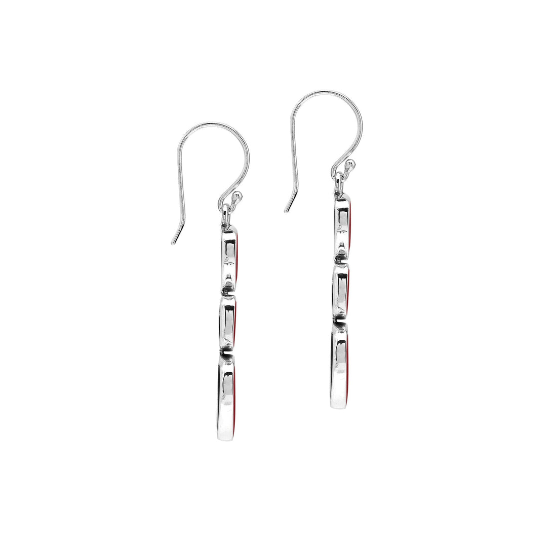 AE-6346-CR Sterling Silver Earring With Coral Jewelry Bali Designs Inc 