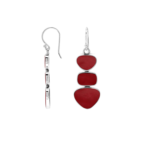 AE-6346-CR Sterling Silver Earring With Coral Jewelry Bali Designs Inc 