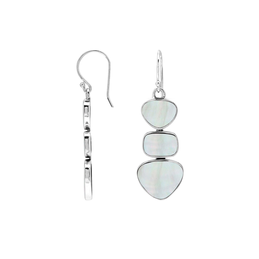 AE-6346-MOP Sterling Silver Earring With Mother of Pearl Jewelry Bali Designs Inc 