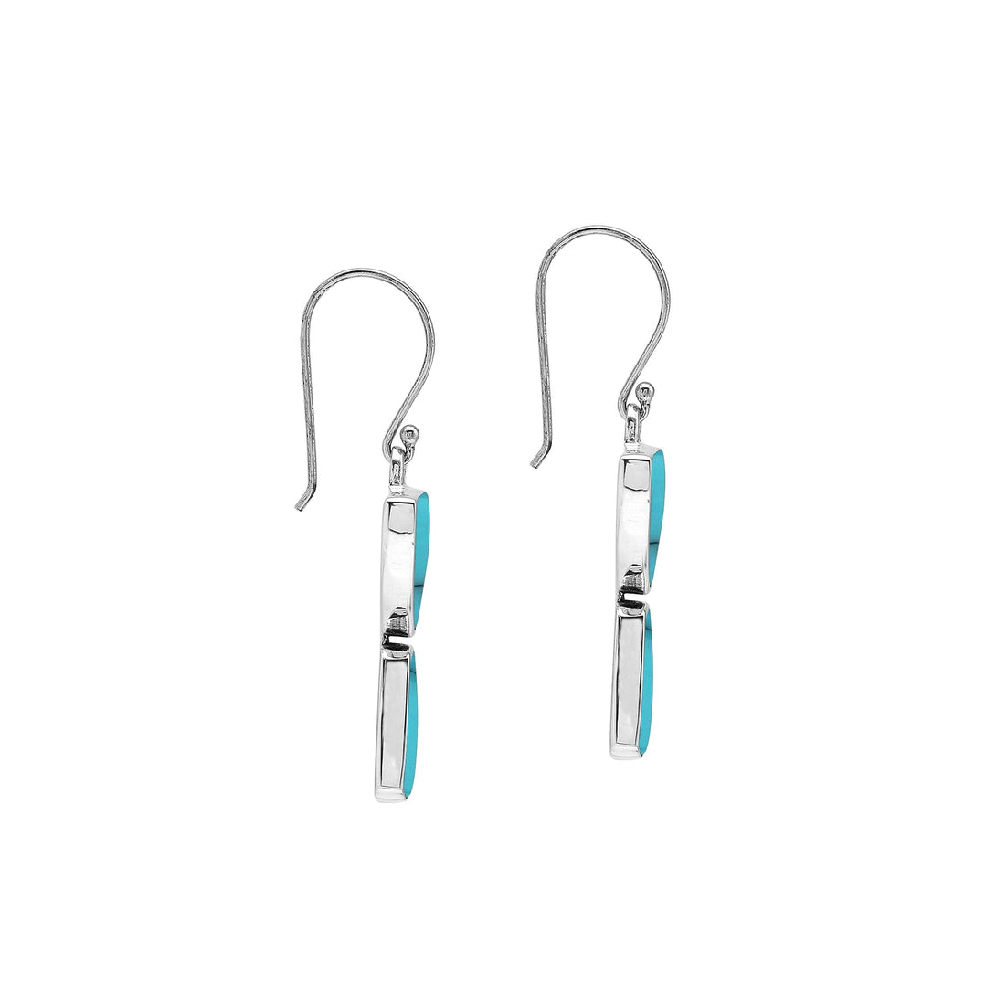 AE-6348-TQ Sterling Silver Earring With Turquoise Shell Jewelry Bali Designs Inc 