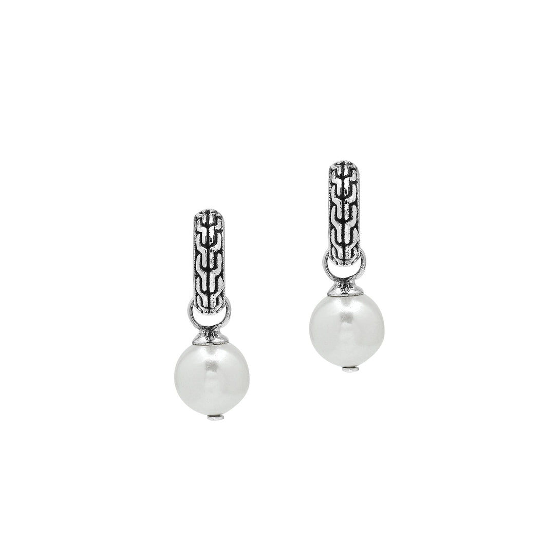 AE-6350-PE Sterling Silver Earring With Mabe Pearl Jewelry Bali Designs Inc 