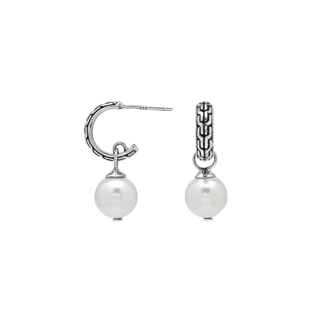 AE-6350-PE Sterling Silver Earring With Mabe Pearl Jewelry Bali Designs Inc 