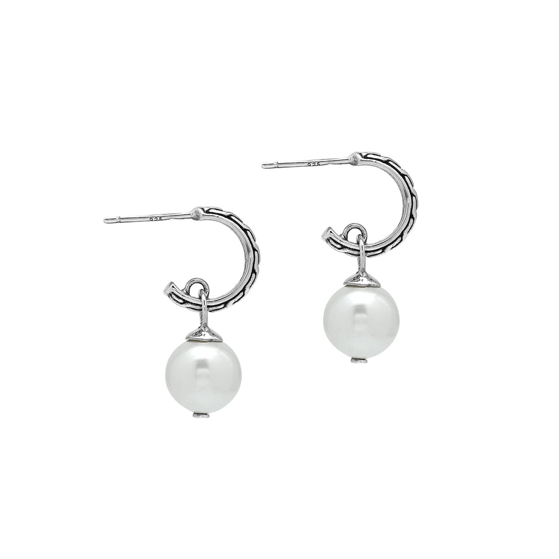 AE-6350-PE Sterling Silver Earring With Mabe Pearl Jewelry Bali Designs Inc 